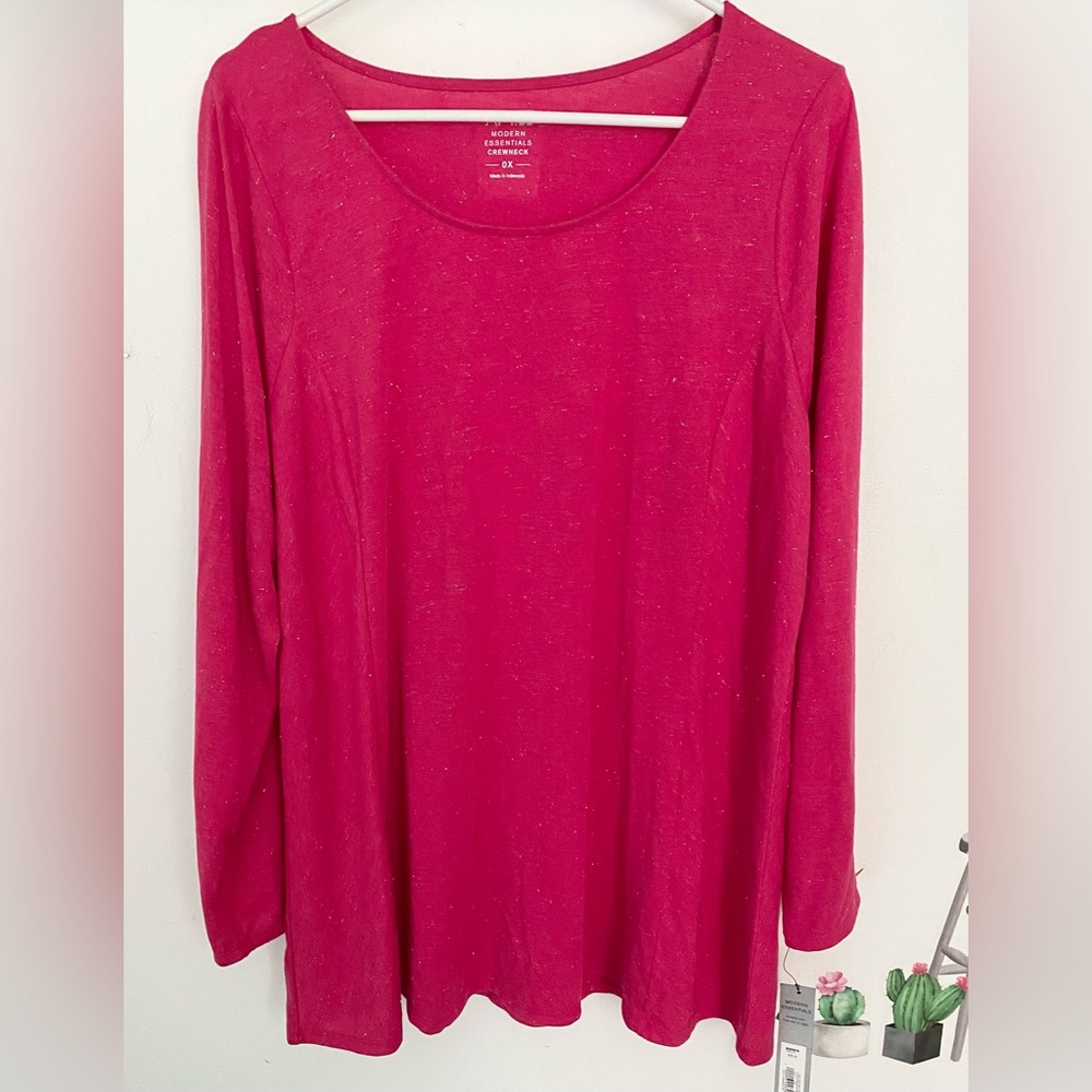 Apt 9 Woman’s Long sleeve Pink Trapeze Top in Size OX